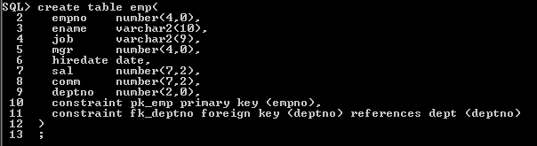 how to create table with Foreign Key