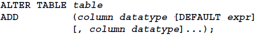 Alter Table Add Column Not Null Oracle