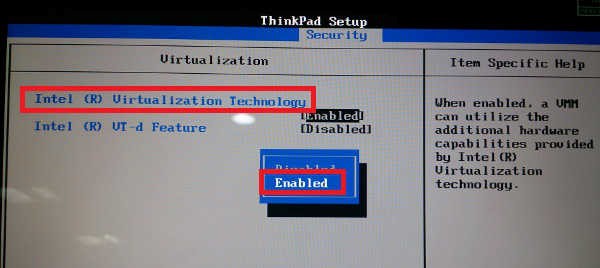 virtualization bios laptop enabling setting enable intel vt vm virtualbox desktop technology lenovo thinkpad vms infinite imported loop load start