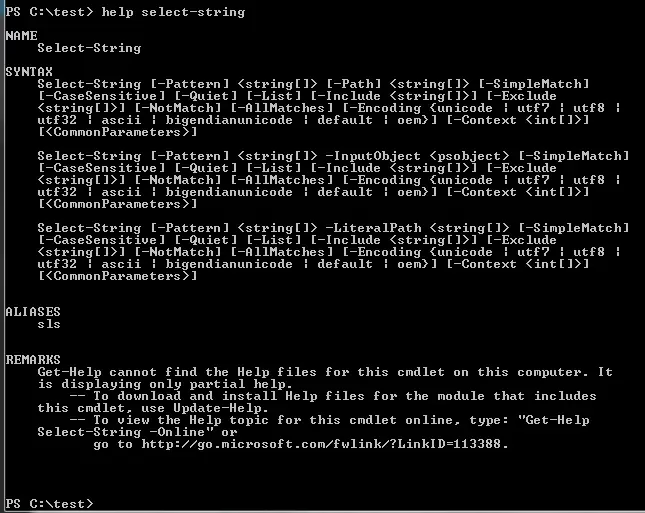 powershell select-string command | windows cmd grep equivalent