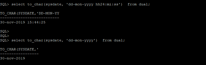 How to change date format in oracle database using to_char function