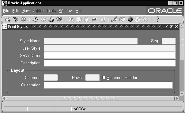 Printer setup in Oracle